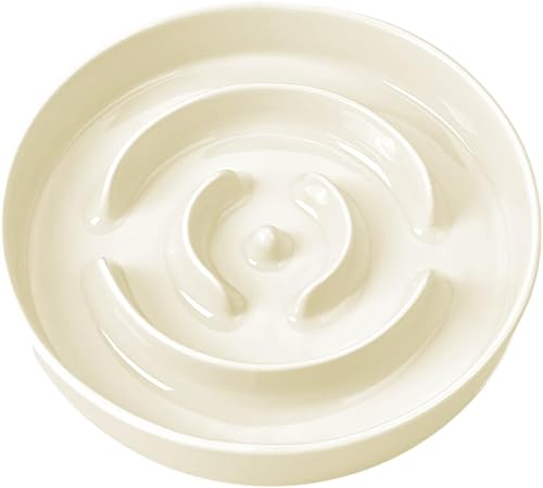 SPUNKYJUNKY Cuencos de cerámica para perros de alimentación lenta para razas pequeñas y medianas, comer lentamente, platos antiasfixia, alimentación