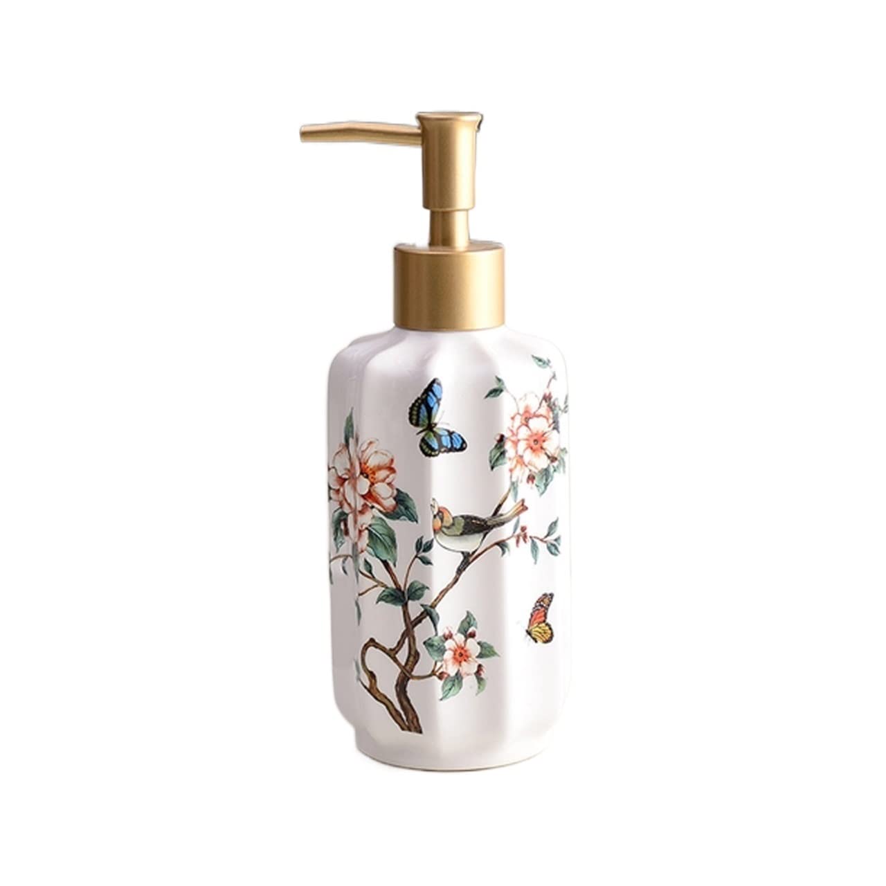 Kitchen Soap Dispenser Pastoral Style Bathroom Soap Dispenser Ceramic Shower Gel Dispenser Bottle Shampoo 350ml Lotion Bottle Household Sub-bottling Large Capacity Handsoaps Dispenser(B)