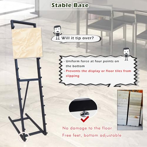 Présentoir de carreaux de sol grande capacité, étagère simple face en métal pour showroom - 7