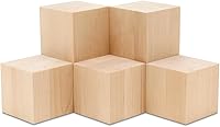 Woodpeckers 4-Inch DIY Wood Cubes, Pack of 5 Large Blank Wooden Blocks for Crafts, STEM, Photo Props & Home Decor