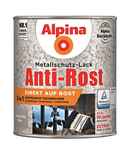 Alpina Metallschutzlack Anti-Rost Hammerschlag Silber 750ml