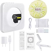 Qoosea Portable CD Player, Wall Mountable, Bluetooth Built-in HiFi Speaker for Children, Music Player, Home Boom Box, Remote Control, FM Radio, LCD Display, MP3 Headphone Jack