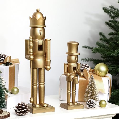 image for Quzzil 2 Pcs Christmas Nutcracker Ornaments Neutral Nutcracker Figures