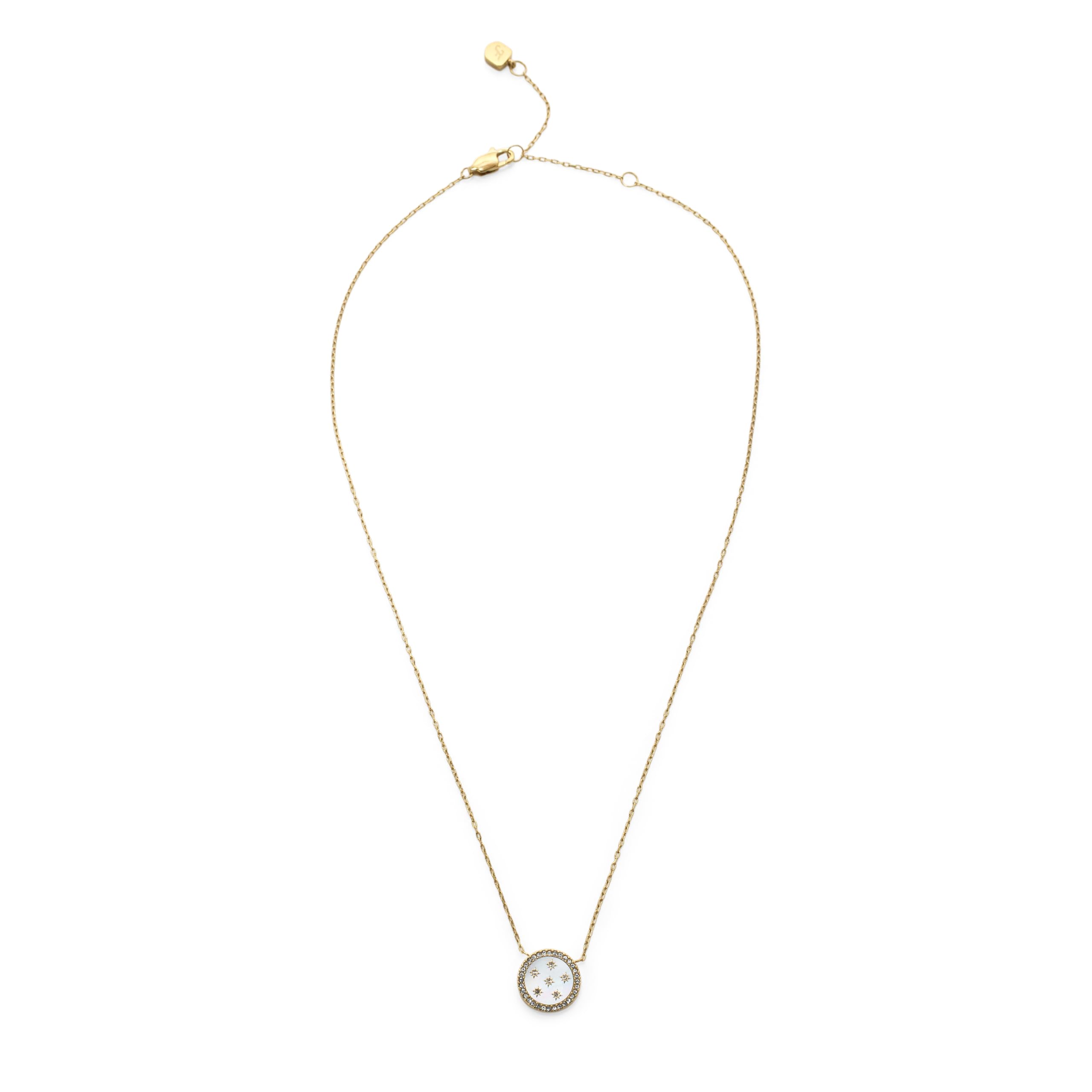 FOSSIL Women's gold tone Stainless Steel with lobster clasp closure Round pendant necklace