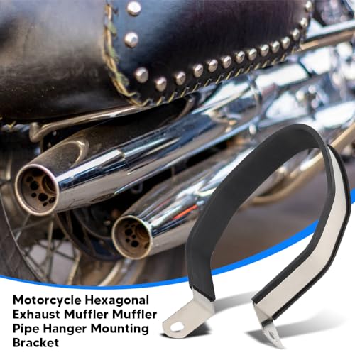 Image of Exhaust Muffler Clamp Stainless Steel Motorcycle Exhaust Hanger Motorcycle Exhaust Muffler Pipe Bracket Clip Universal Exhaust Hanger