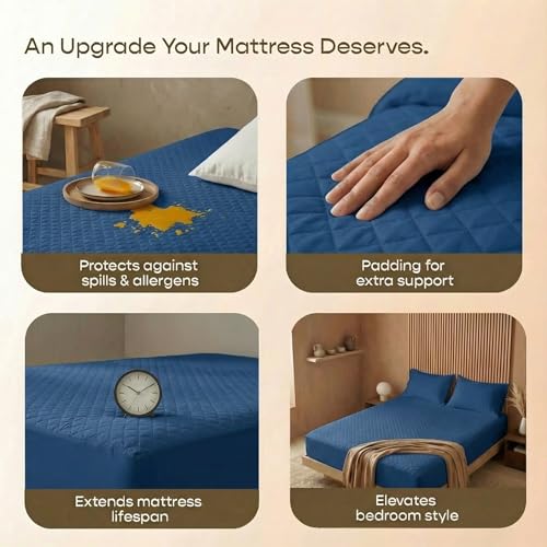Image of SleepyCat Quilted Mattress Protector | Soft Quilted Comfort | Waterproof Backing | Everyday Mattress Protection | Multiple Sizes |(Queen Size, 72x60 Inches)