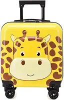 Mala de Viagem Infantil 3D | Bagagem de Bordo Divertida com Rodinhas 360° e Cadeado de Segurança - Modelo: Girafa