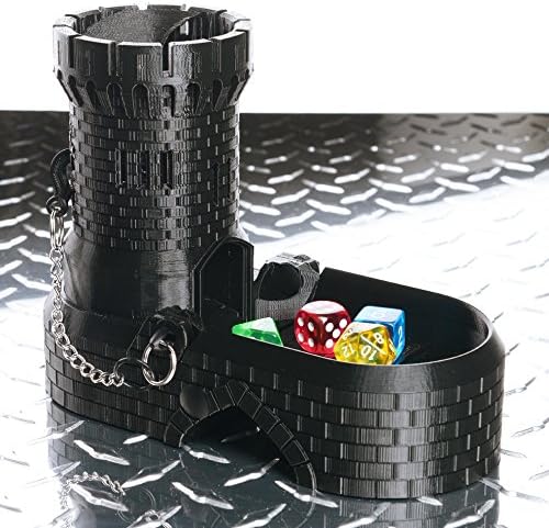 Solid Factory | Medieval Dice Tower with Tray and Dice Vault - Black