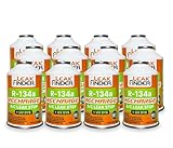 LEAKFINDER LF134 R-134a Recharge with Air Conditioning A/C Leak Stop and UV Dye, 10 oz, 12-Pack