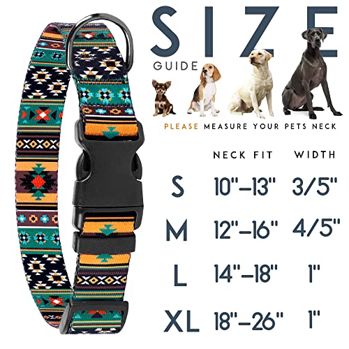 MUROM Southwest Dog Collar Tribal Pattern Adjustable Puppy Pet Collars for Small Medium Large Dogs Aztec Print (Tribal - Image 4