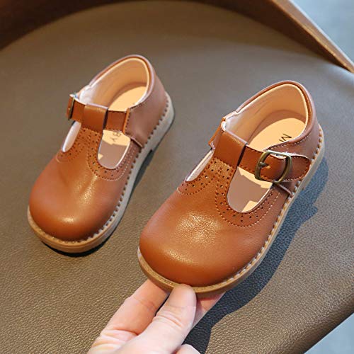 Girls School T-Strap Uniform Dress Shoes Oxford Leather Flats (Toddler/Little Kid)2