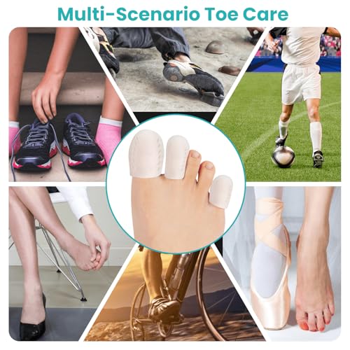 Image of Gel Toe Caps, 32 Pack Toe Protectors for Women, Silicone Toe Covers Sleeves for Men, Blisters, Corns, Friction Pain Relief (Multi-Size)