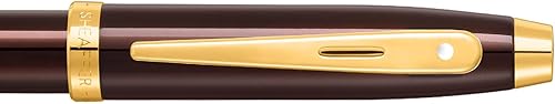 Miniatura 4 de Sheaffer 100 9370 Brillante Café Marrón Rollerball Pen Con PVD Oro Trim - Medio