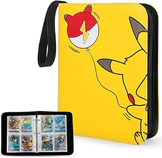 YINKE Case Binder Holder for Pokemon Card,Game Cards, PM TCG Card, Holds Up to 400 Cards with 50 Premium 4-Pocket Page, Hard Organizer Carry Cover (Balloon)