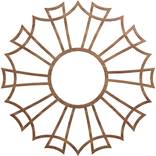 Image of Ekena Millwork 38 inchOD x 13 3 /8 inchID x 3 /8 inchT Augustus Wood Fretwork Pierced Ceiling Medallion, Walnut