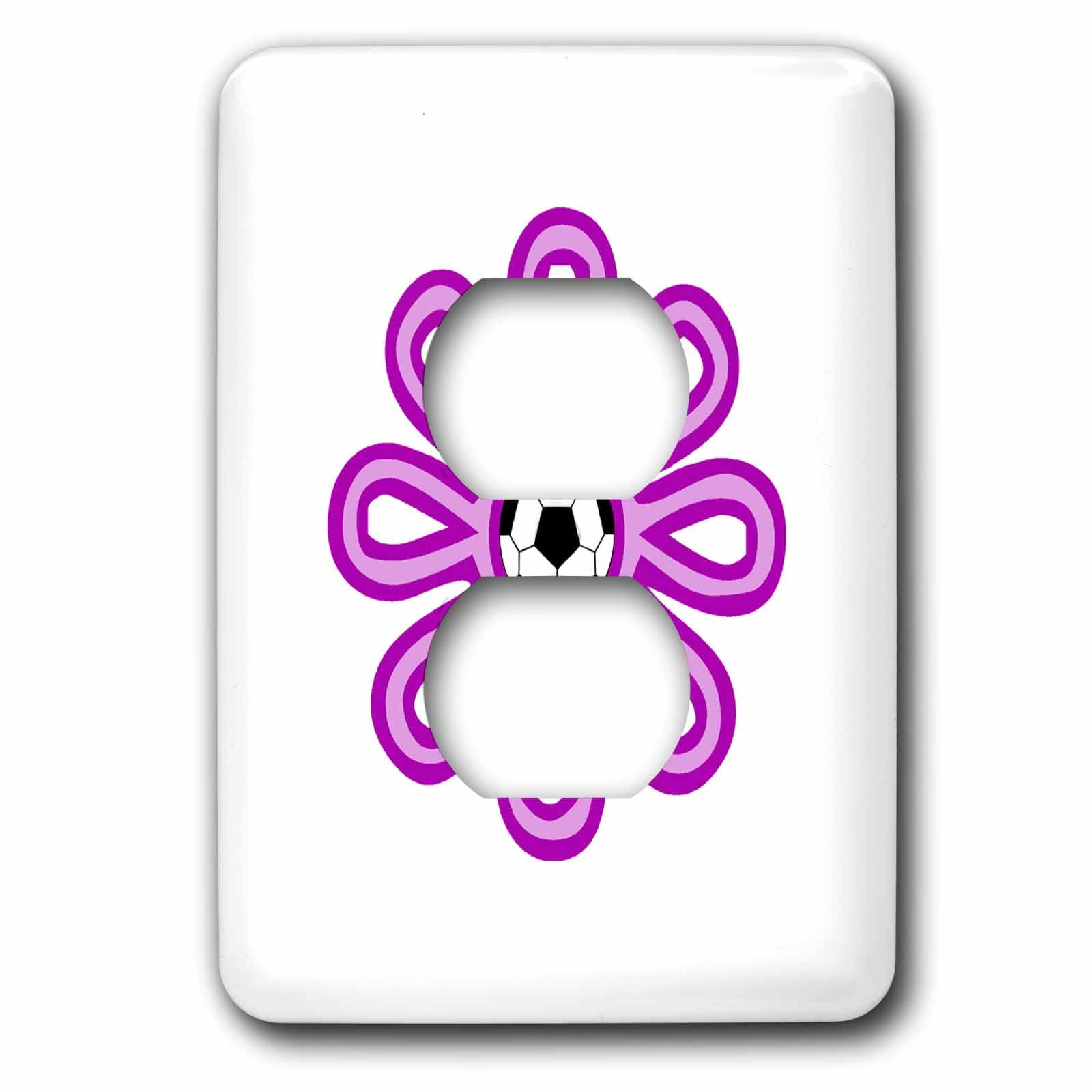 Cache-prise fleurs de football violet 3dRose lsp_16667_6 pour relooker vos murs facilement