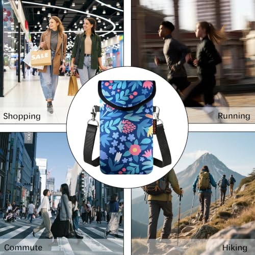 Image of Neoprene Phone Sleeve Pouch Case Bag for Men Women w /Crossbody Strap /Neck Lanyard for iPhone 17 /16 /15 /14 Pro Max, Samsung S25,Pixel 10
