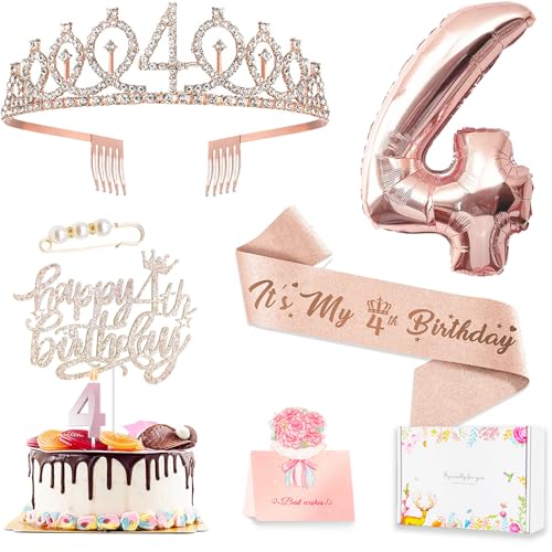 Awfrky 4th Birthday Decorations for Girls