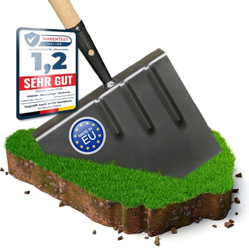 gerhof Rasenkantenstecher mit Stiel 108 cm und Fußtritt, perfekt für Rasenkanten, Abstecher, Kantenstecher Rasen, Hand Kantenschneider Rasen als Rasenkantenmesser, mit Stiel und robuster Qualität