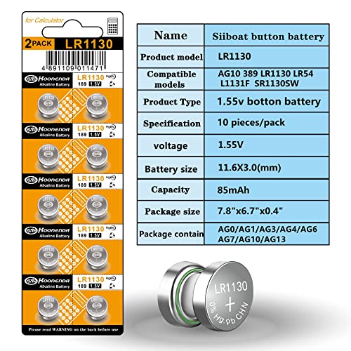 Siiboat Watch Batteries 80Pcs - Ag0, Ag1, Ag3, Ag4, Ag6, Ag7, Ag10, Ag13, 1.5V Alkaline Lr41 Lr44 Assorted Button Coin Cell Batteries #TOP3