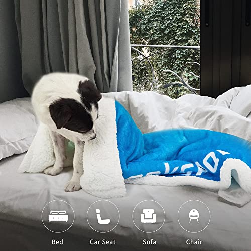 Thankspaw Dog Blankets Washable,Sherpa Dog Blanket Reversible,Fleece Soft Warm Dog Throw Blankets for Large Medium Small… - Image 3