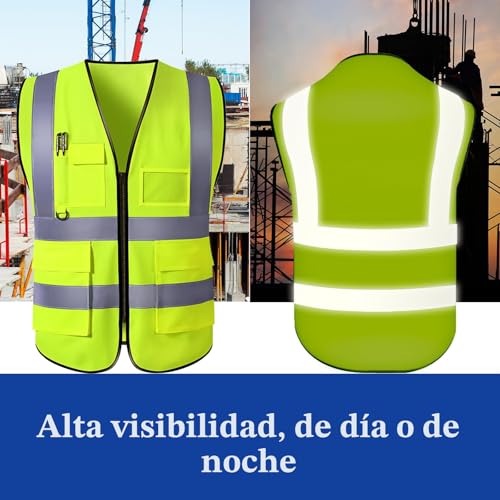Miniatura 4 de Shaxzhen Chaleco De Seguridad Personalizado Para Hombre Y Mujer Con Bolsillos Con Logotipo Ropa De Trabajo Protectora De Alta Visibilidad Personalizada Con Tiras Reflectantes, Azul, L