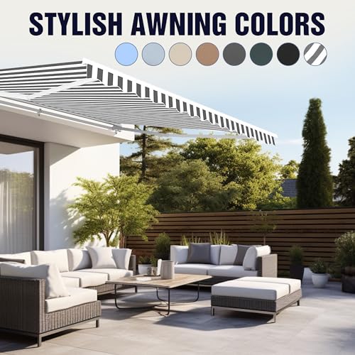 Aleko AWCL12X10BK81 Patio Awning | Luxury Remote Controlled Automatic Retractable Half Cassette thumb #4