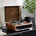 Arkrocket Huygens High Fidelity Bluetooth Record Player with Built-in Speakers Belt Drive Vinyl Turntable with Moving Magnet Cartridge, Bluetooth Input Output and Aux-in (Huygens Walnut)