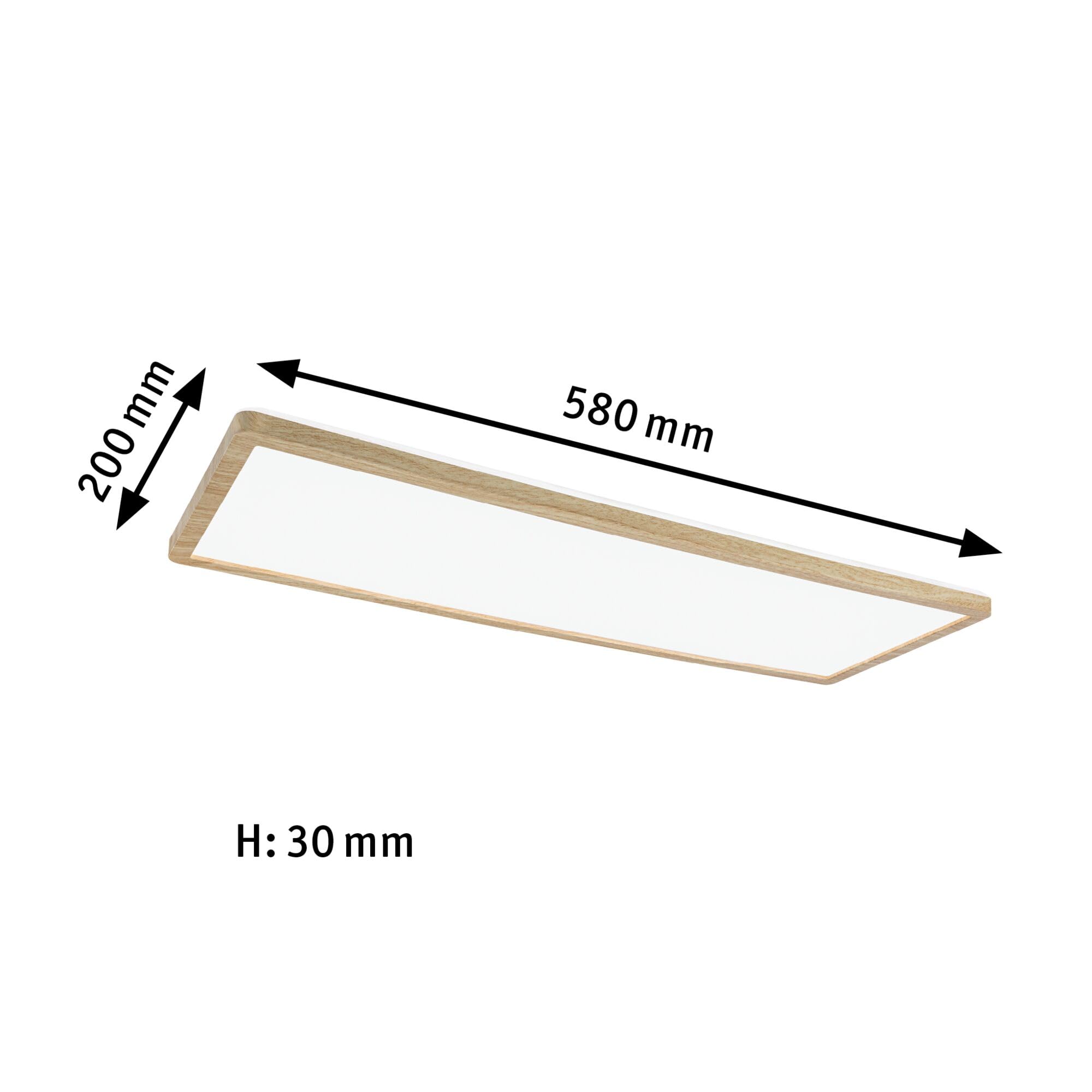 Paulmann 71036 LED Panel Atria Shine Deckenleuchte mit Backlight eckig IP44 22W 2300lm 580x200mm Holzoptik Kunststoff 4000K Badleuchte