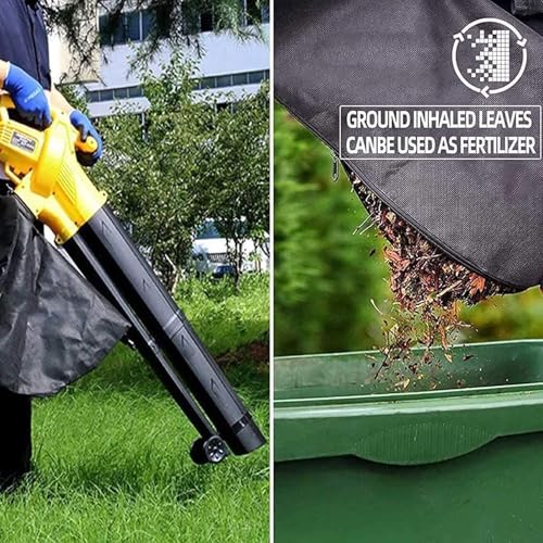 Soplador eléctrico de hojas y aspiradora, trituradora de jardín con cable de 3000 W con bolsa de recogida de 35 litros y ruedas, multifunción para limpieza de patio trasero