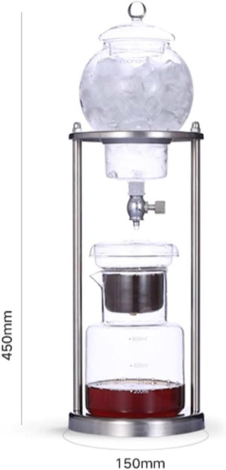 Cold Brew Coffee Maker, Ice Drip Coffee Tower, 600ml Capacity, Detachable Design for Home, Kitchen, Office, RV, Camping