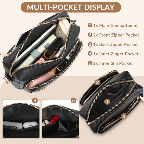 Image of Vegan Leather Crossbody Bags for Women Anti theft Purses and Handbag