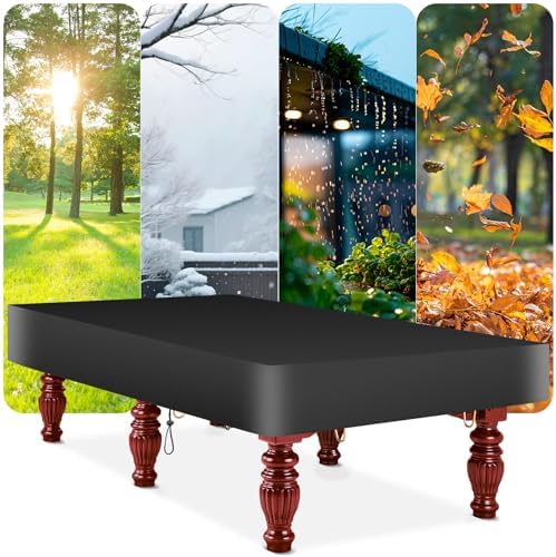 8 Feet Pool Table Cover,Heavy Duty 210D Oxford Billiard Table Cover with Waterproof Strip and Tearproof for Air Hockey Billiard Table (100" L x 56" W x 8“H) - 4