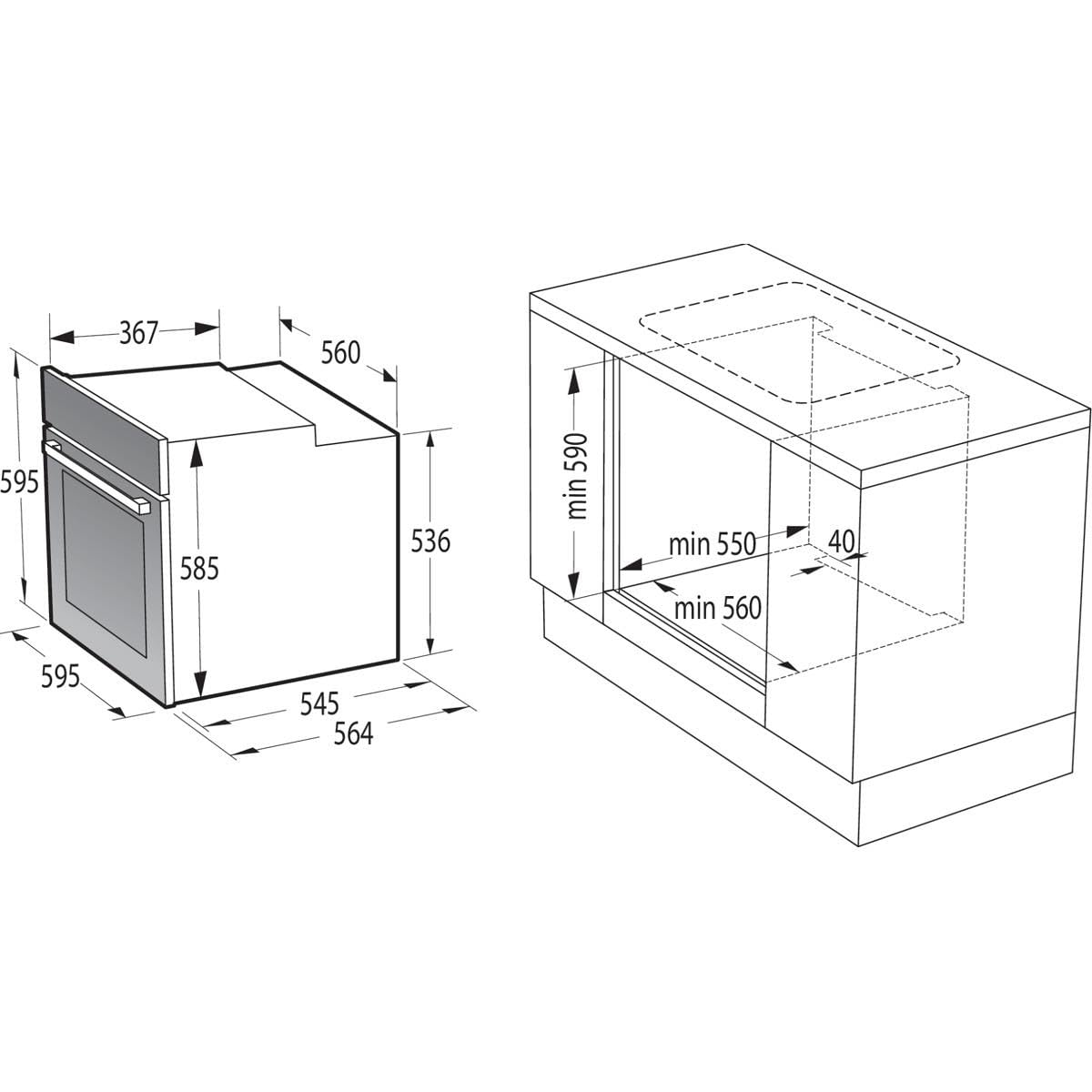Gorenje Einbau-Herd-Set 4 mit Glaskeramik-Kochfeld, Heißluft, 77 Liter, ExtraSteam, GentleClose, EcoClean, AirFry, PizzaMode, PerfectGrill, Teleskopauszüge, Schwarz