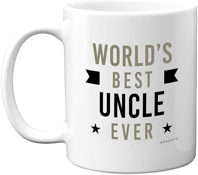 Best Uncle Gifts - World's Best Uncle Ever - Birthday Presents for Uncle, Perfect Christmas Present Gift from Niece Nephew, Uncle Mug for Him, 11oz Ceramic Dishwasher Microwave Safe Mugs - Made in UK