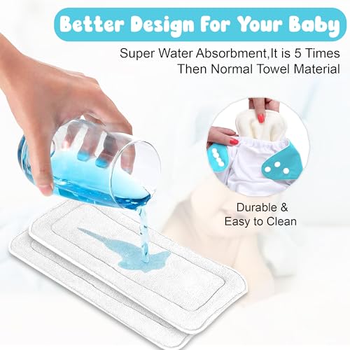 Image of GLUN Reusable Baby Cloth Diapers Combo, Pack of 2 Shiny Blue Colour Comfort & Protection, Leakproof & High Absorption