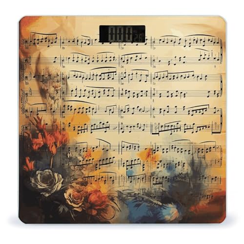 Báscula de baño digital con notas musicales vintage 400 lb miniatura 1