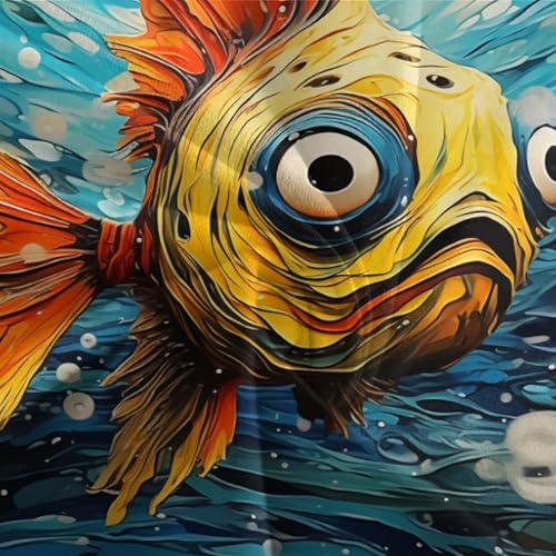 Housse de couette poisson dorée 3D anti-plis lit Super King - 7