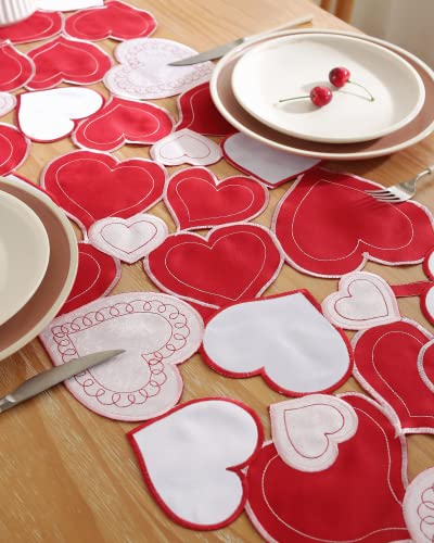 Tseidigs Valentines Day Decor Valentines Day Table Runner 70 Inches Long Embroidered Heart Decorations For The Home For Mother's Day #TOP3