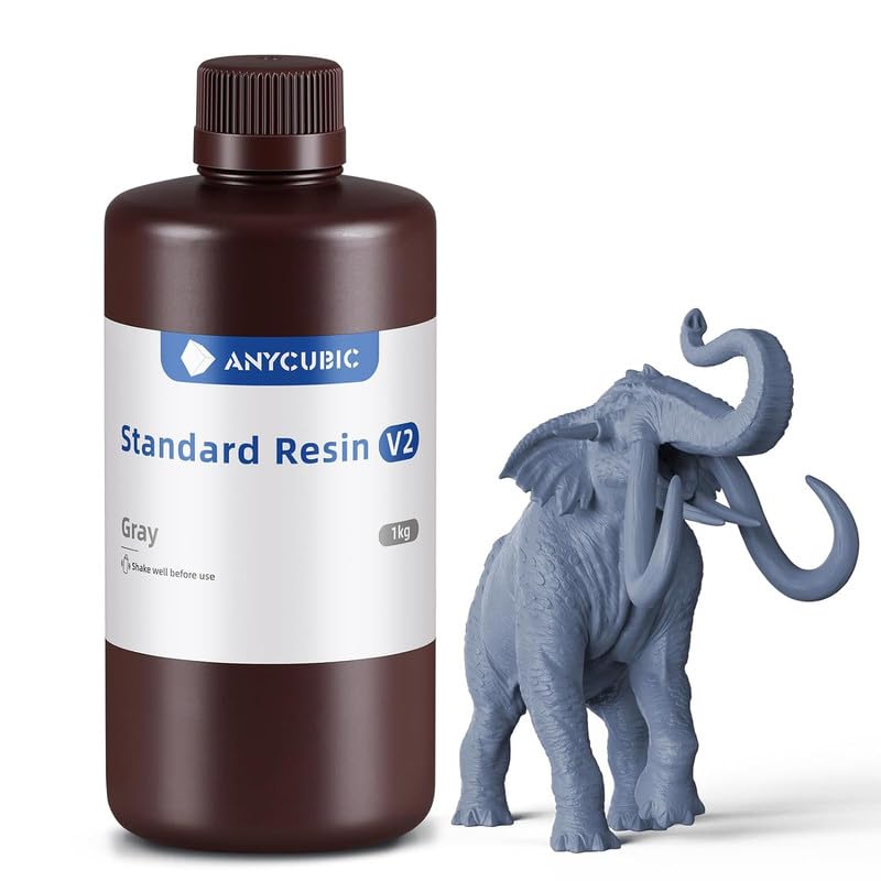 Image of 3IDEA 3D Printer Resin, Upgraded 8K Standard Resin V2, Enhanced Toughness and Strength, Lower-Odor, High Precision 3D Printing Resin for All LCD Resin 3D Printers (Grey, 1kg)