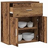 【 Construction en Bois d'Ingénierie Ce buffet est fait en bois d'ingénierie, solide et durable. Sa construction robuste et sa finition lisse garantissent qu'il va tenir dans le temps et ne nécessite pas trop d'entretien. La surface stable est parfaite pour le design moderne du buffet, s'intégrant bien dans tous les foyers contemporains.