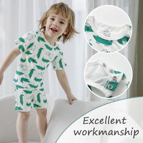 Zanie Kids Baby Toddler Pajamas for Girl and Boy Sleepwear Summer Pja Homewear Cotton4