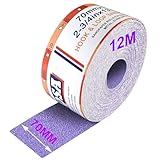 PMIQSA Grana 40 Rotolo Di Carta Vetrata, 70mm X 12 M Rotolo Di Carta Vetrata Con Attacco A...