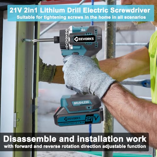 Taladro Eléctrico Inalámbrico 21V Motor Sin Escobillas miniatura 7