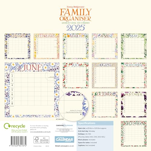 Emma Bridgewater Wildflowers (Week To View) Wall Planner 2025 (PFP), multicolor - Image 2