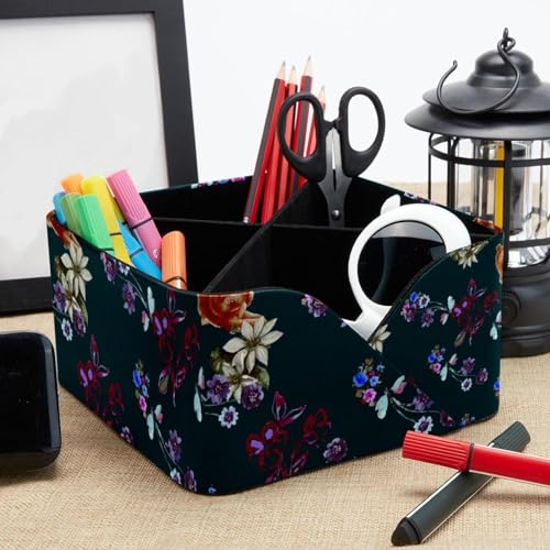 Pot de rangement pour bureau chiot et fleurs avec 4 compartiments ouverts - 8