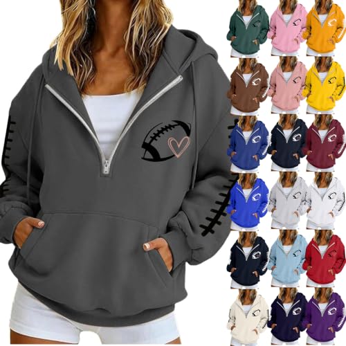 Game Day Crop Zip Up Hoodie Women Football Y2k Oversized Hooded Sweatshirt - image 6