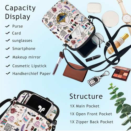 BWWKTOP Bookish Crossbody Bags Book Lovers Gifts Bookworm Sling Purse Bag Bookish Merchandise 6