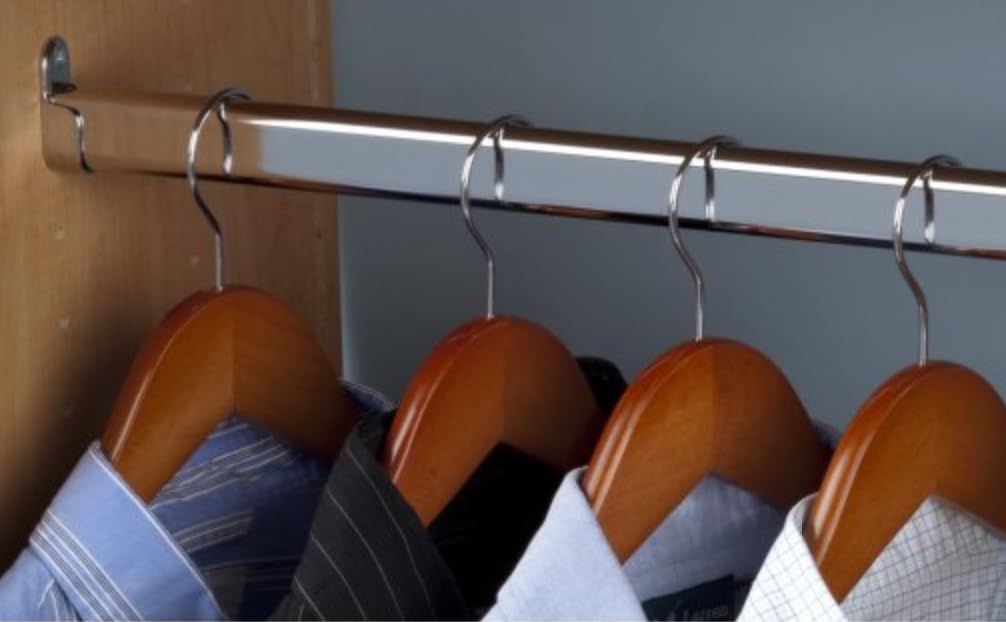 Elef 48" Polished Chrome Closet Rod Oval with End Supports - 3 Pack