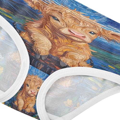 Cute Baby Highland Cow Basket Van Gogh Starry Night Toddler Girls's Underwear 2T 202b85883